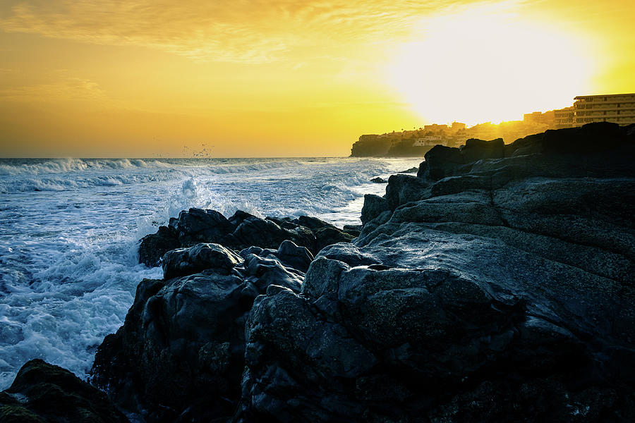 Sea Rock Sunset Photograph by Josu Ozkaritz