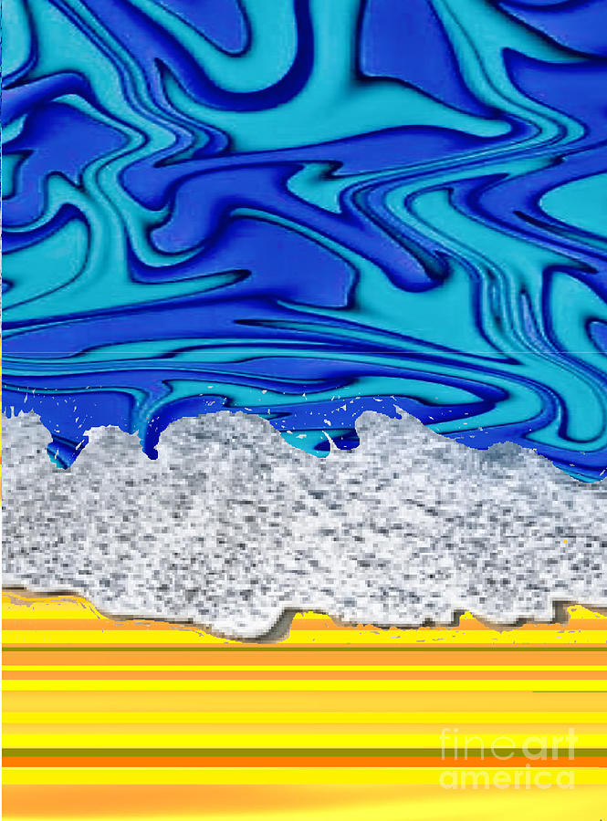 Summer Digital Art - Sea Sand and Waves by Stephen Grace
