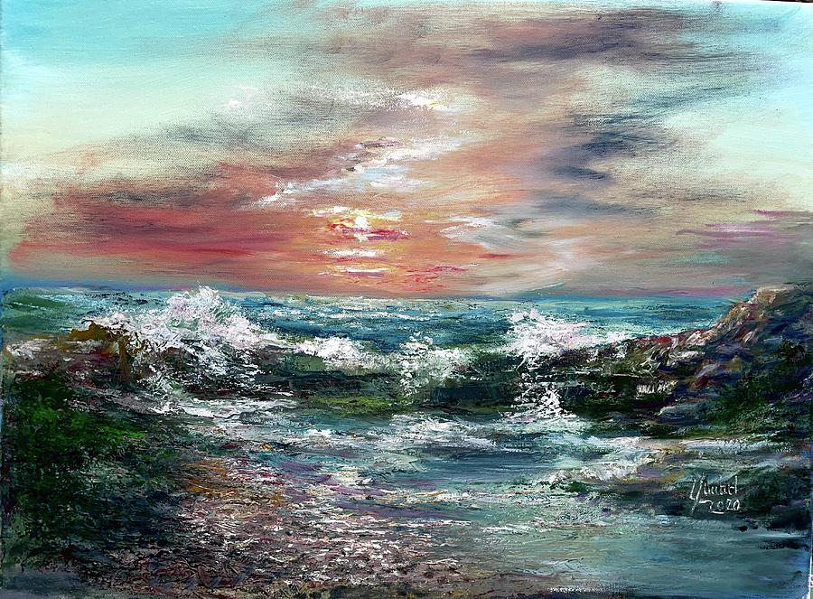 The rocky coast   Painting by Laila Awad Jamaleldin