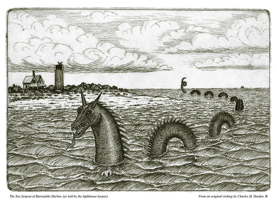 Sea Serpent of Barnstable Harbor Mixed Media by Charles Harden