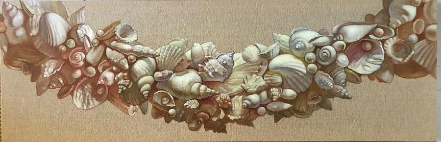Sea Shell Garland Painting by Genya Gritchin - Pixels