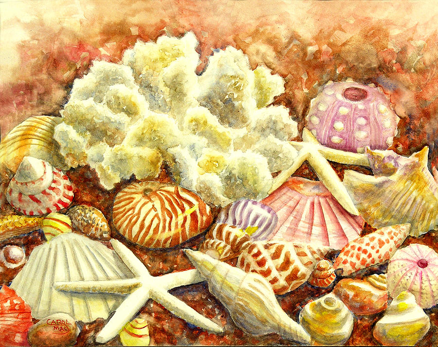 Sea Shells Painting by Art by Carol May