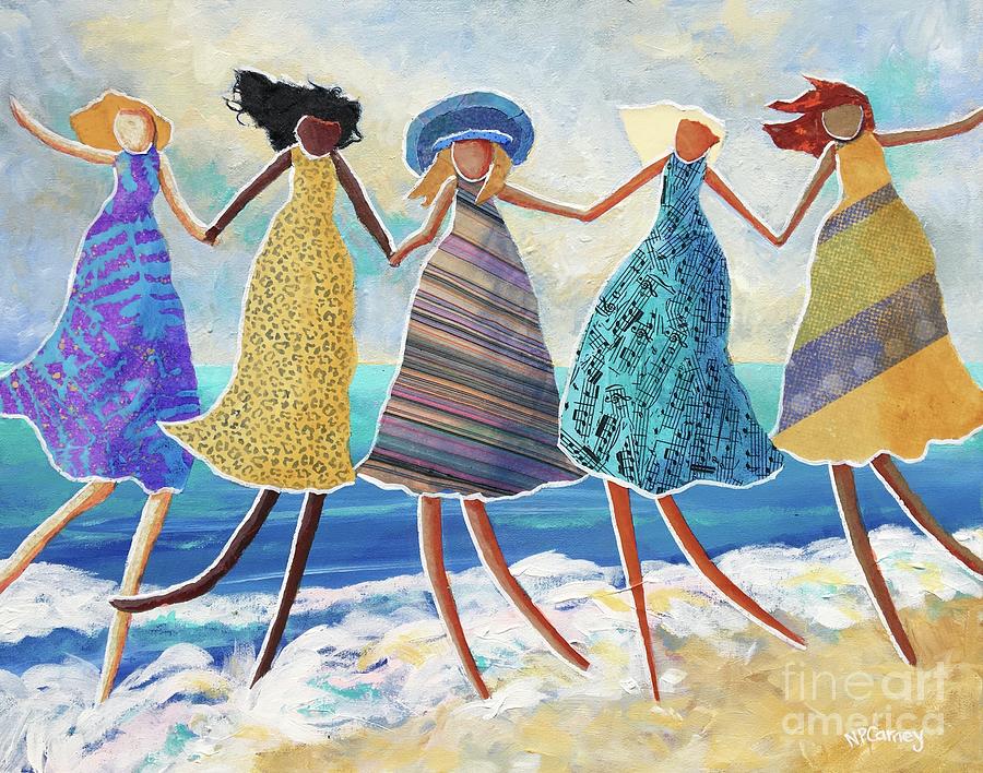 Beach Painting - Sea Side Celebration by Nancy Carney
