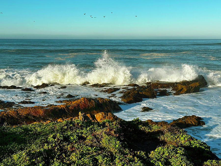 Sea Spray and White Foam Moonstone Beach Cambria Photograph by Floyd Snyder