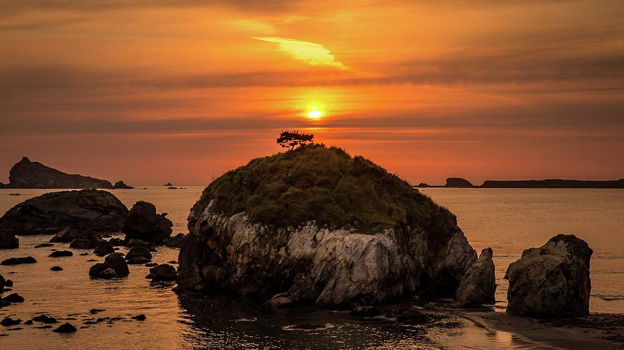 Sea Stack Sunset Photograph by Harold Rau
