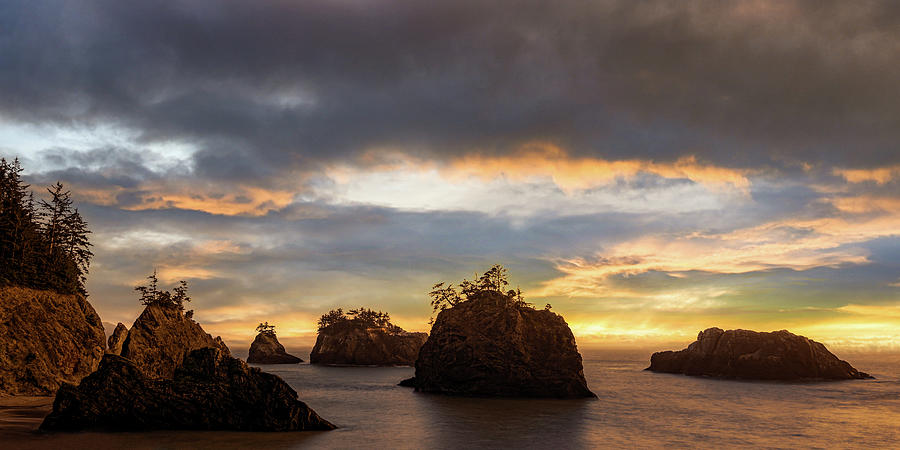 Sea Stacks on a Late Autumn Evening II Photograph by Don Schwartz