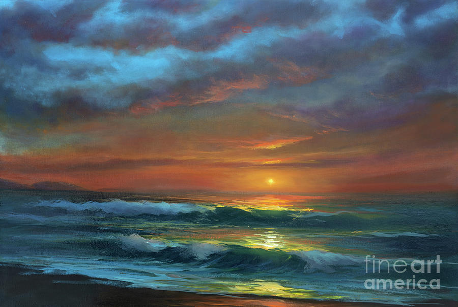 Sea sunset Digital Art by S L - Fine Art America