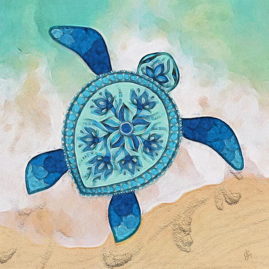 Sea Turtle 001 Painting by Jen Gray | Fine Art America