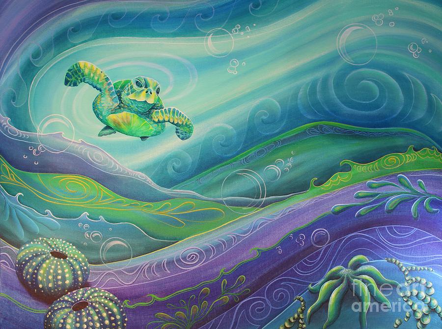 Sea Turtle 1 Painting by Reina Cottier
