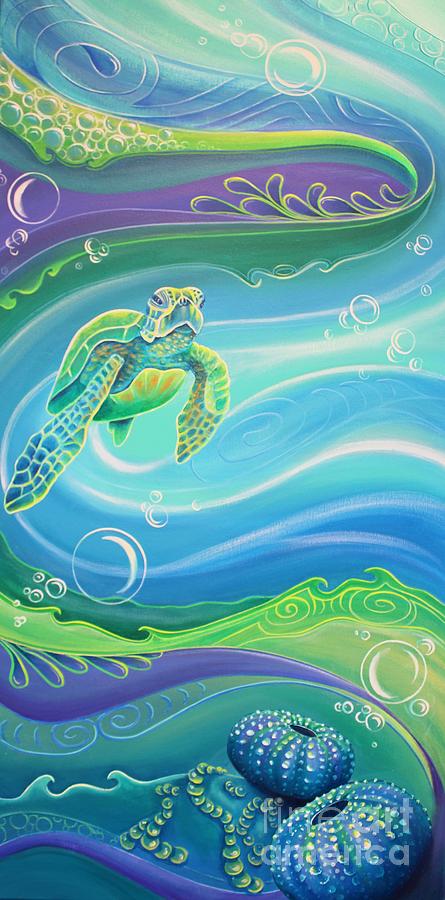 Sea Turtle 2 Painting by Reina Cottier