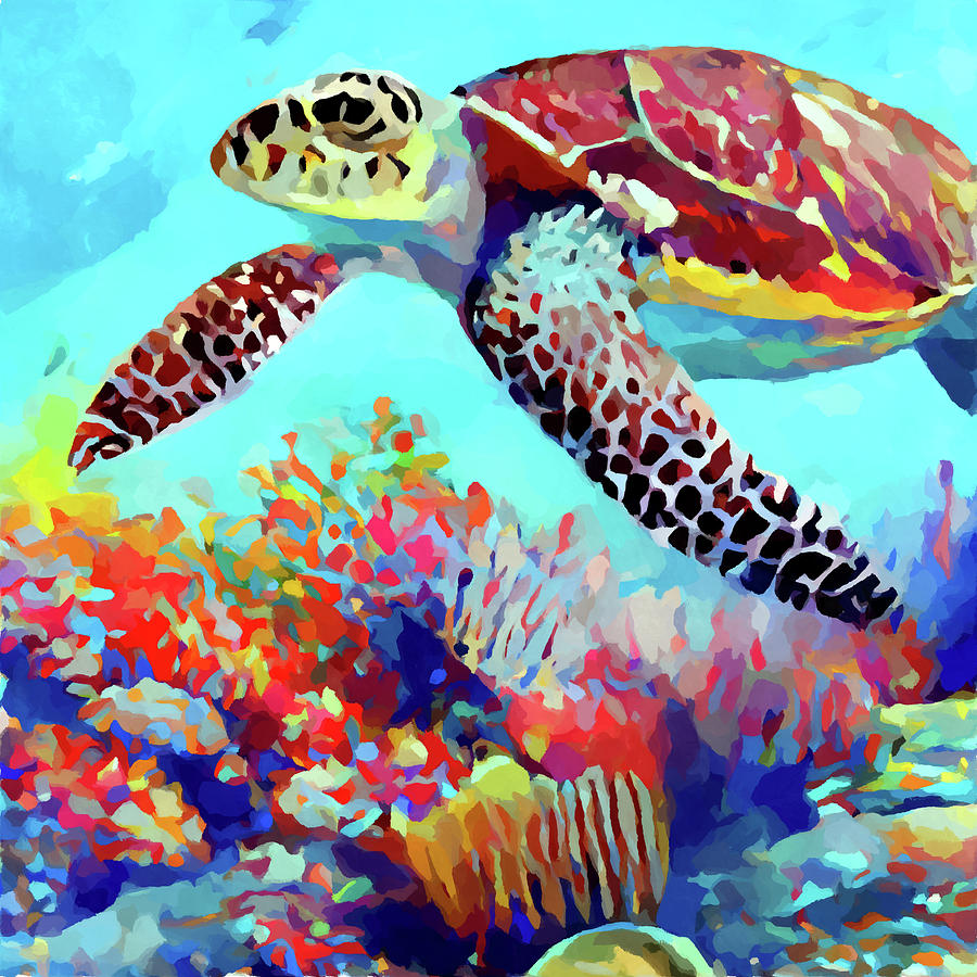 Sea Turtle 3 Painting by Chris Butler