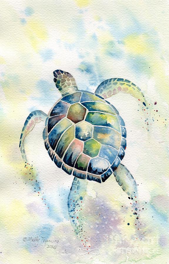 Sea Turtle 3 Painting by Melly Terpening