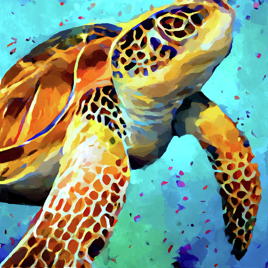 Sea Turtle 5 Painting by Chris Butler