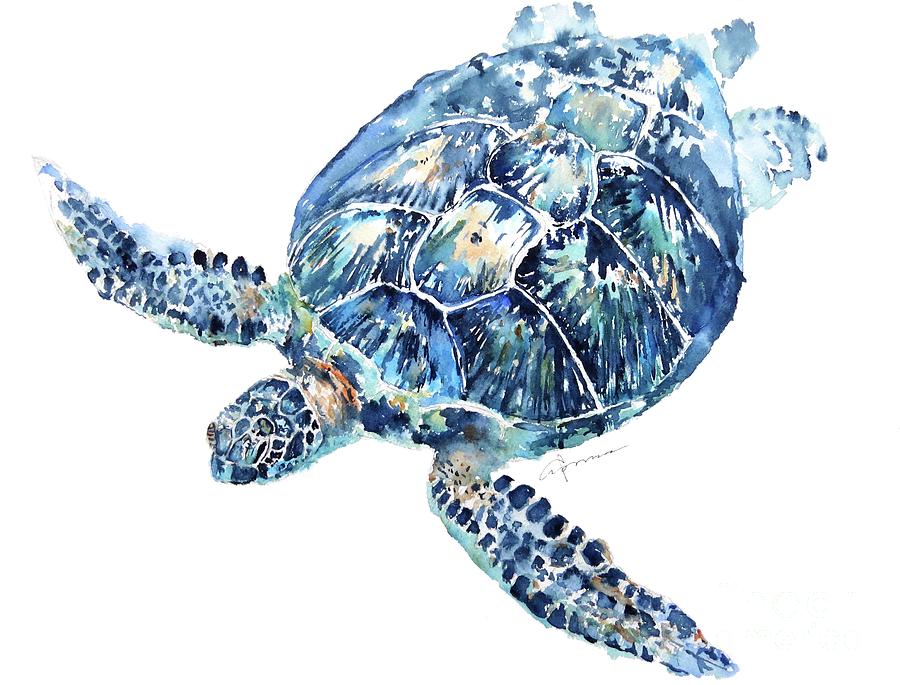 Sea Turtle 8 Painting by Claudia Hafner