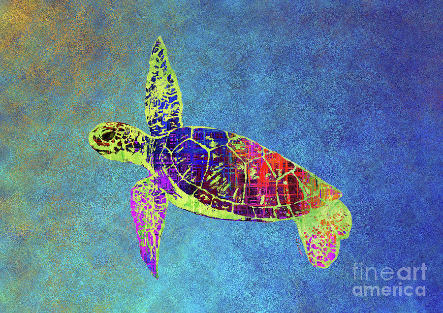 Turtle Painting - Sea Turtle - Abstract by Hailey E Herrera