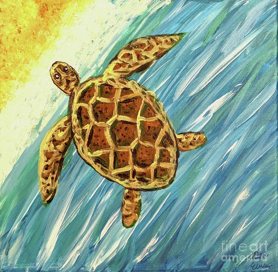 Sea turtle Painting by Benjamin Elmen - Fine Art America