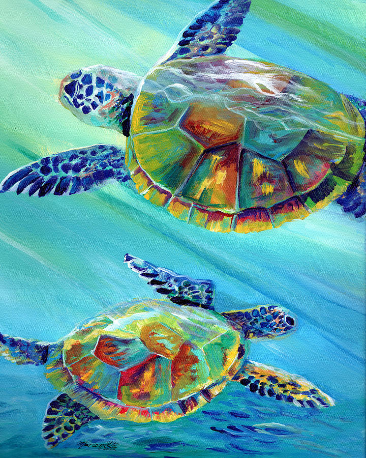 Sea Turtle Celebration Painting by Marionette Taboniar