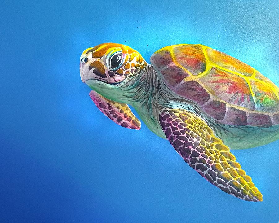 Sea Turtle Painting by Chris Johnson - Fine Art America