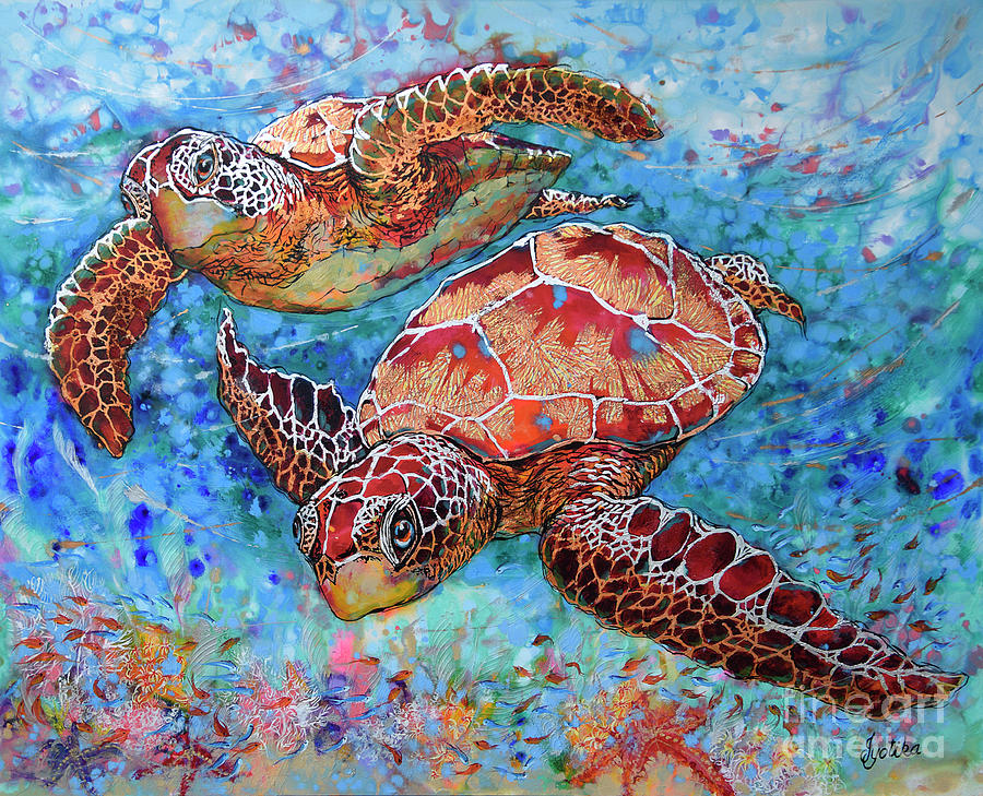 Sea Turtle Companions Painting by Jyotika Shroff - Fine Art America