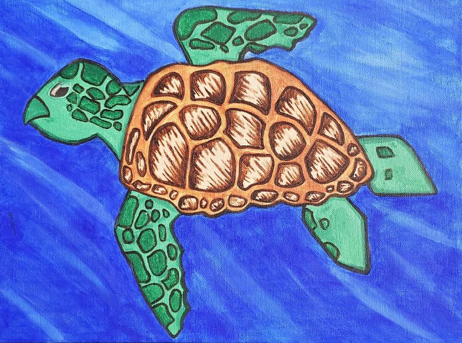 Sea Turtle Painting by Crystal Steffen | Fine Art America
