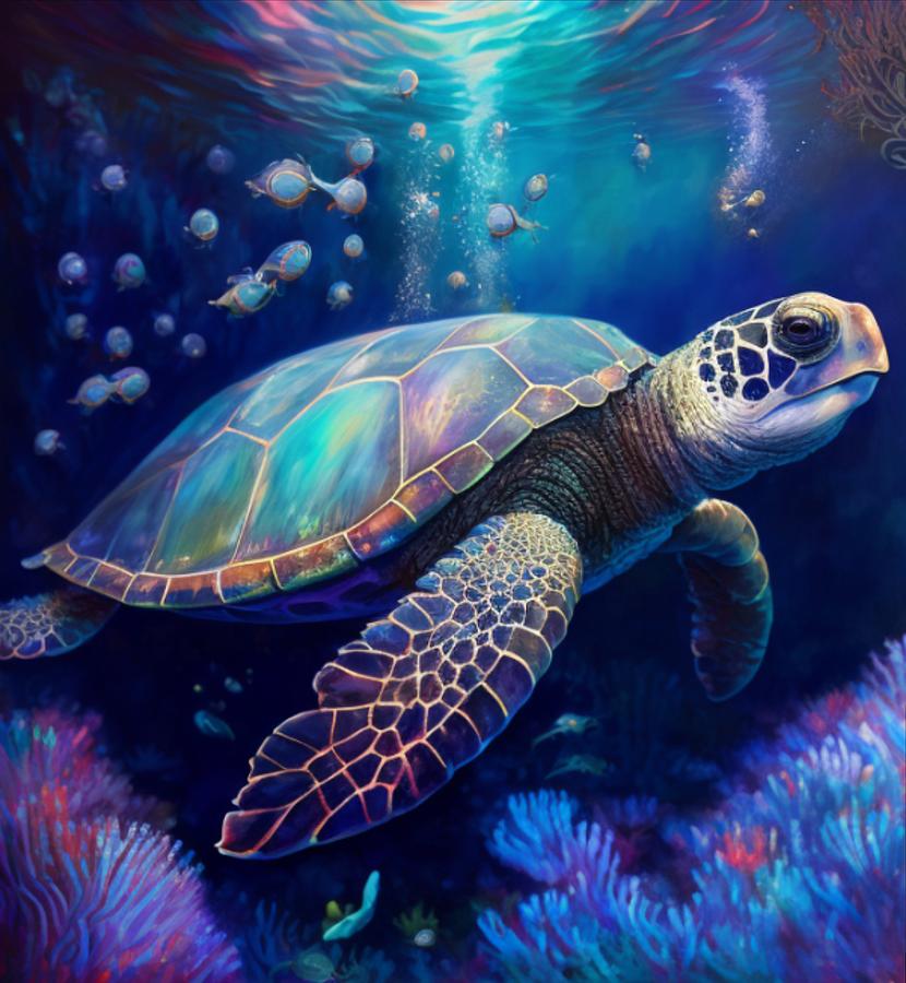 Sea Turtle Digital Art by Dawn Van Doorn - Fine Art America