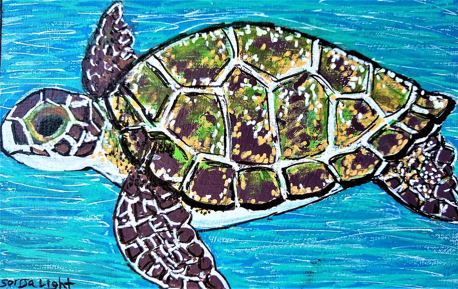 Sea Turtle Freedom Painting by Sonja Light - Fine Art America