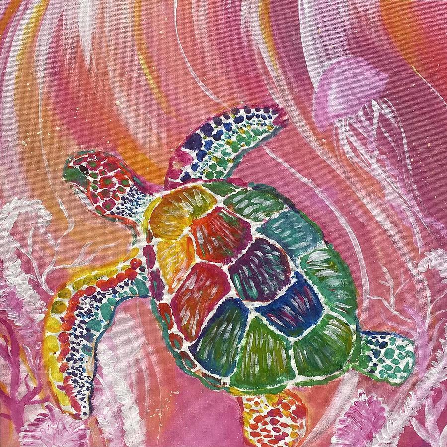 Vibrant Sea Turtle Painting by Gabrielle Curlee - Fine Art America