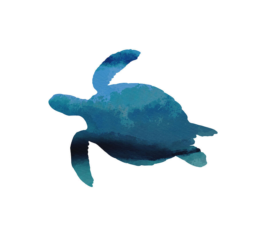 Watercolor Sea Turtle Mixed Media by Masha Batkova