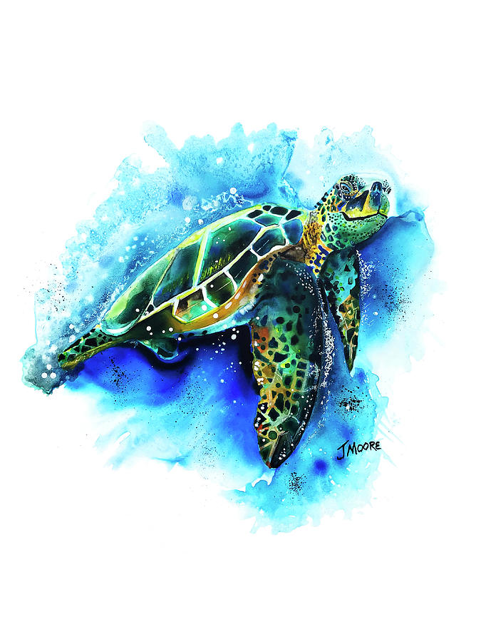 Sea Turtle Painting by Jeffrey A Moore - Fine Art America