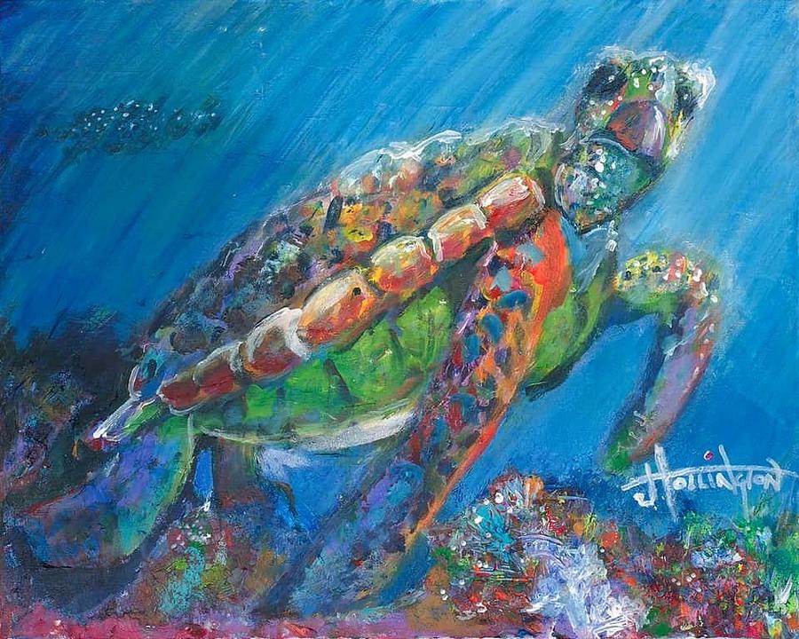 Sea turtle Painting by Jeffro Hollington | Fine Art America