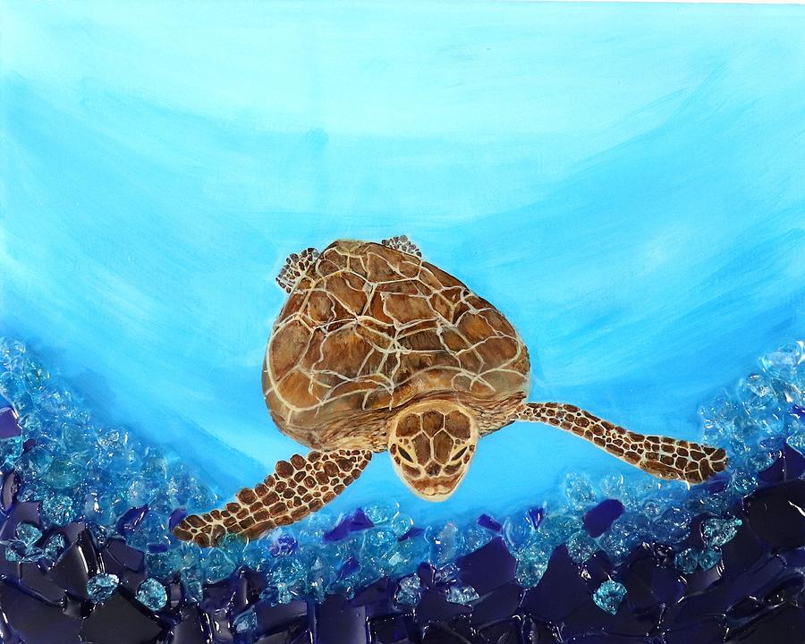 Sea Turtle Painting by Jenn C Lindquist