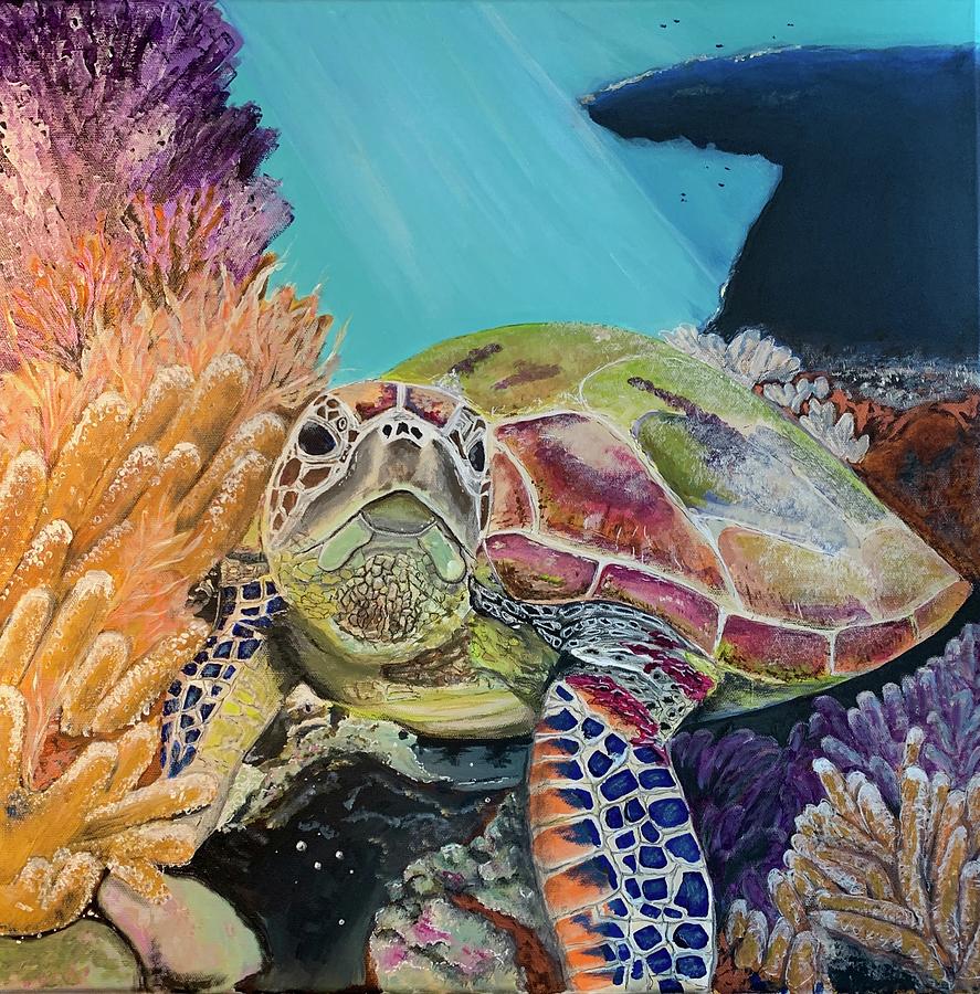 Sea Turtle Painting by Lynn Shaffer