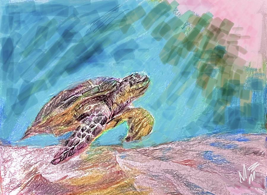 Sea Turtle. Drawing by TheArtsyHut Studio Missie Montgomery - Fine Art ...