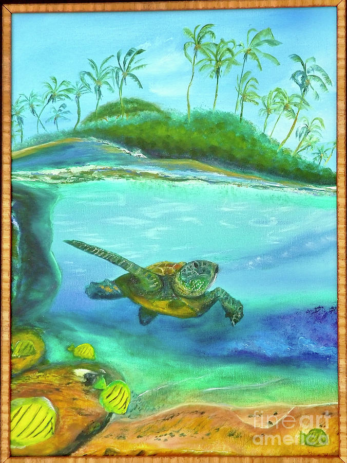 Turtle Painting - Sea Turtle by Modern Impressionism