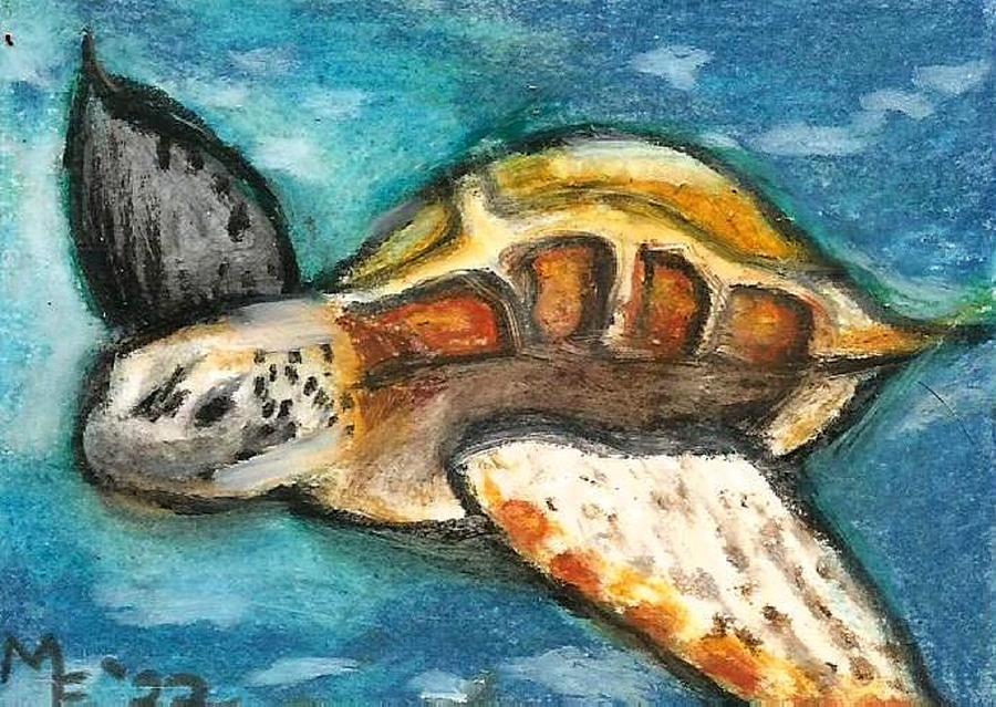 Sea Turtle Painting by Monica Resinger