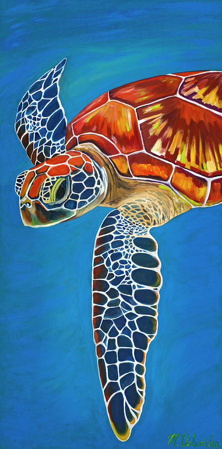 Sea Turtle Painting by Monika Urbanska | Fine Art America