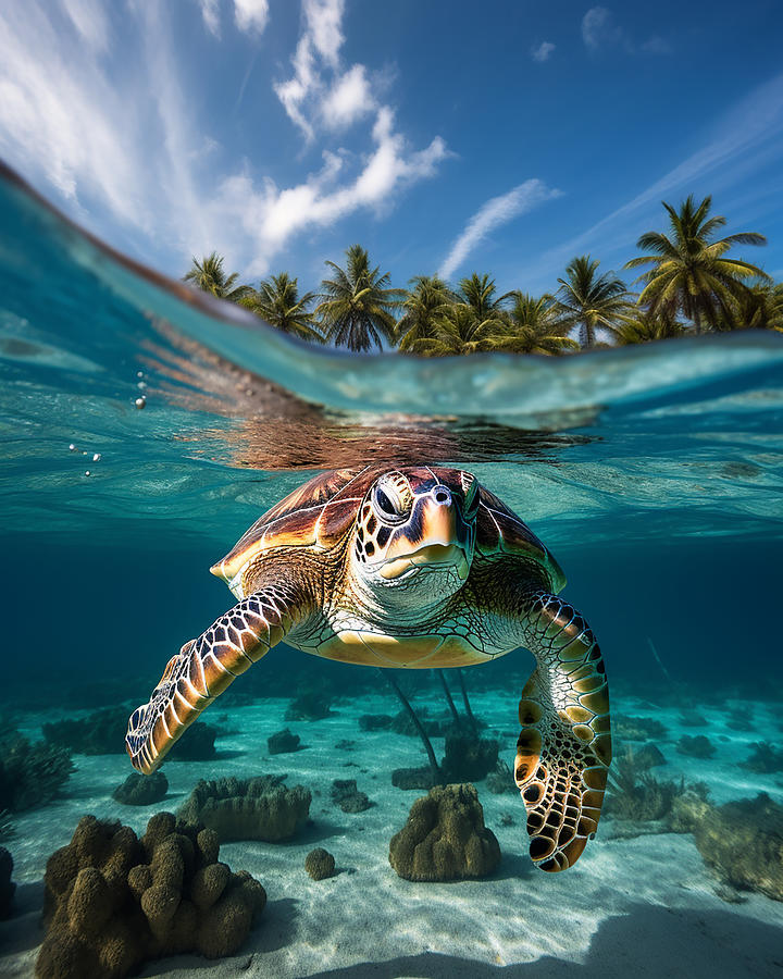Sea Turtle Paradise Photograph by Joey Waves