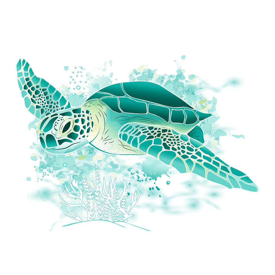 Sea Turtle Digital Art by Serena King