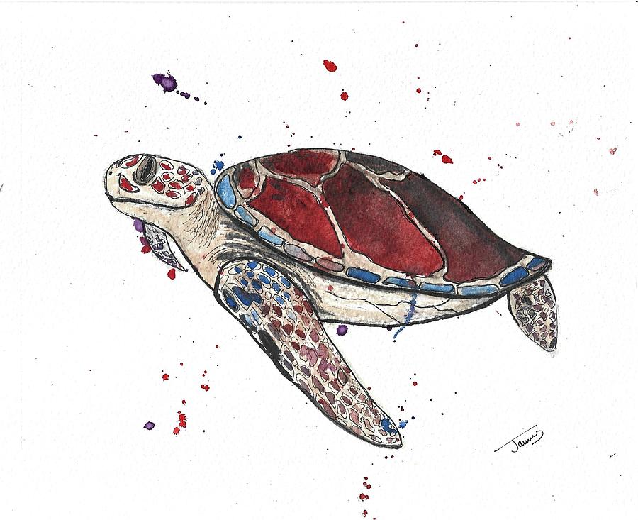 Sea Turtle Urban Sketch Painting by James Fouty - Fine Art America