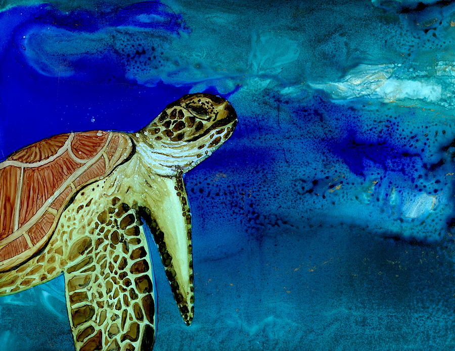 Sea Turtle1 Painting by Kristen Hall - Fine Art America