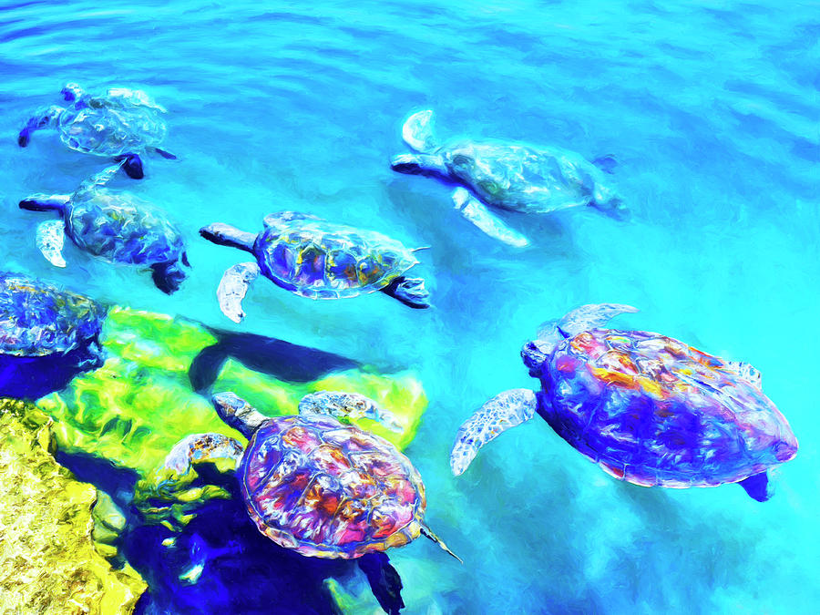 Sea Turtles Painting by Dominic Piperata