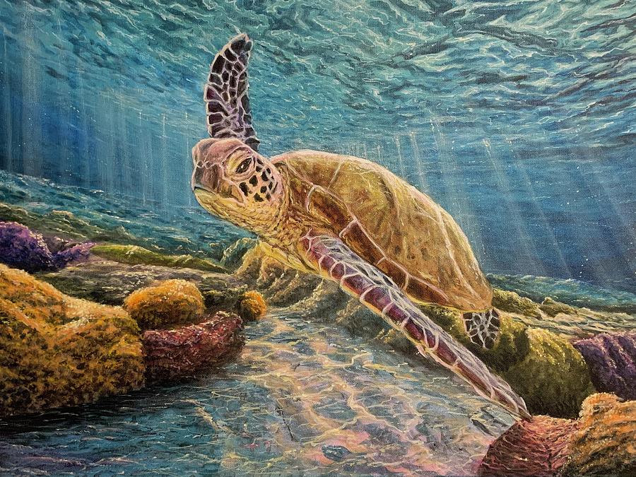 Sea Turtles Journey Painting by Joseph Cantin - Fine Art America