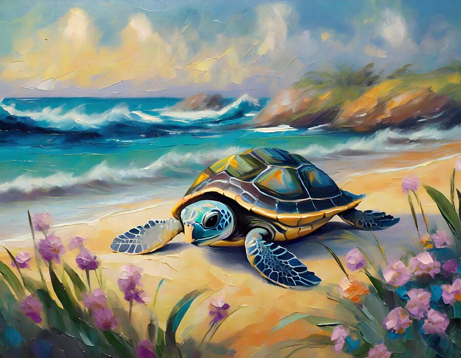 Sea Turtles Journey Mixed Media by Susan Rydberg