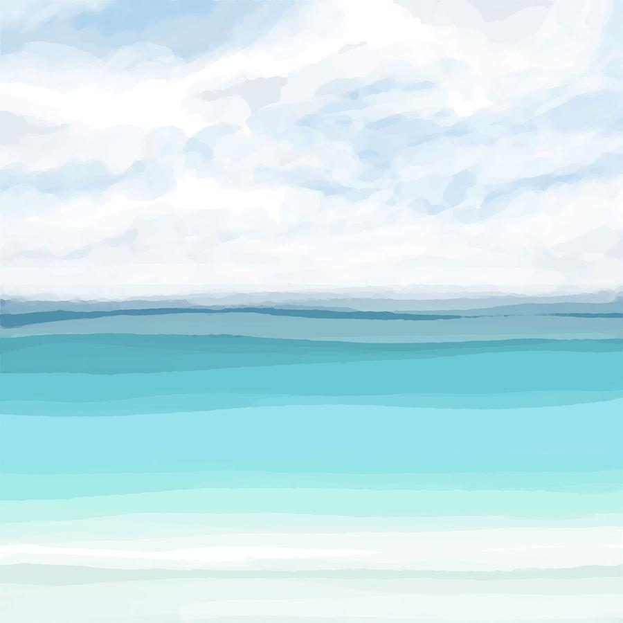 Sea View 282 Turquoise Ocean Digital Art by Lucie Dumas