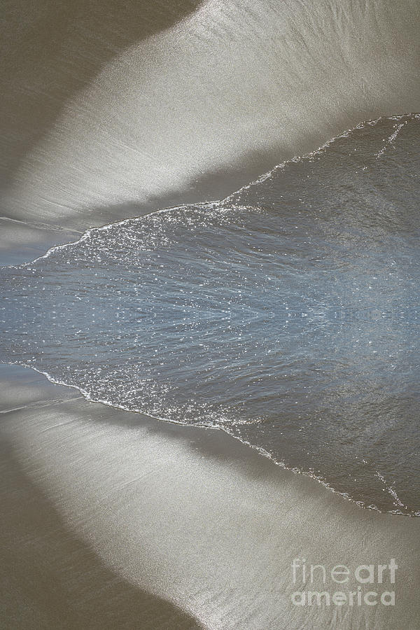 Sea water meets silver sand. Abstract beach Digital Art by Adriana Mueller
