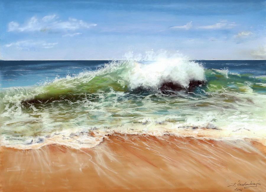 Sea Pastel Drawing Marine Art Painting
