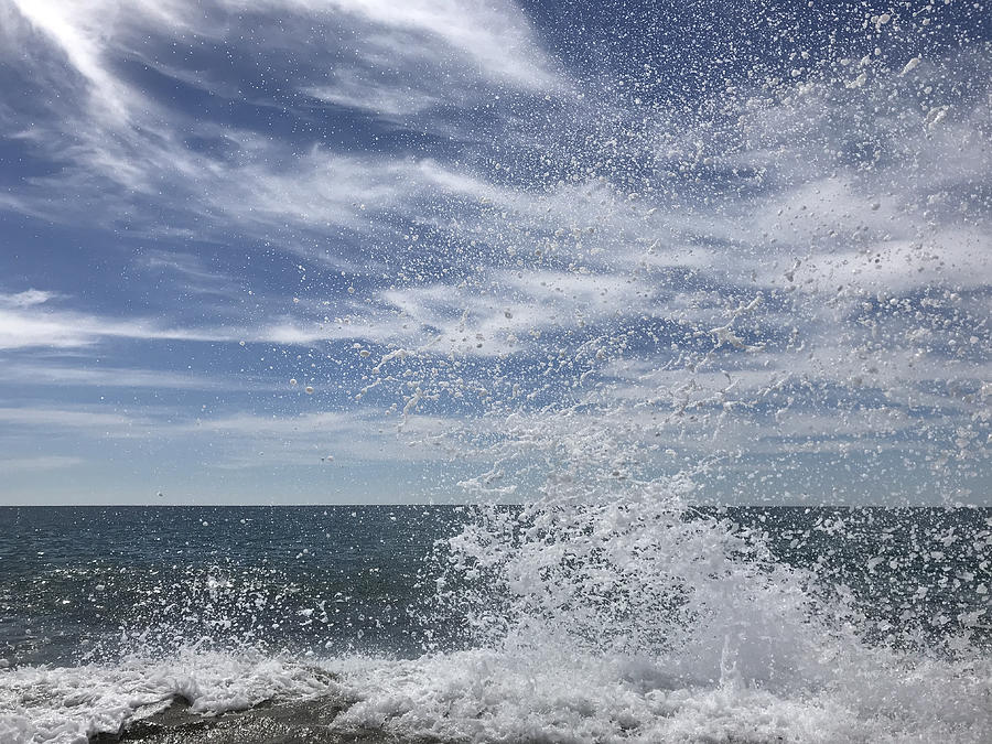 Sea waves hitting beach Photograph by Jasmin Merdan