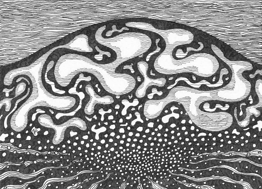 Sea Waves V Drawing By Nives Palmic