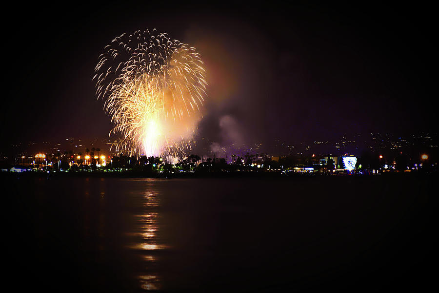 Sea World Fireworks over San Diego Bay Photograph by Chance Kafka