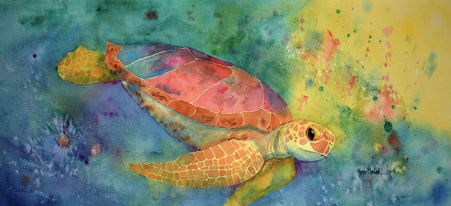Turtle Painting - Sea Worthy by Renee Chastant